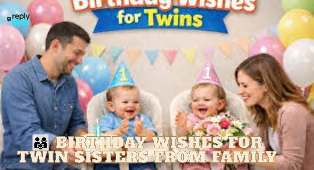 👨‍👩‍👧 Birthday Wishes for Twin Sisters from Family